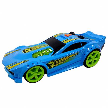 Машинка Hot Wheels со светом и звуком, синяя 32,5 см 